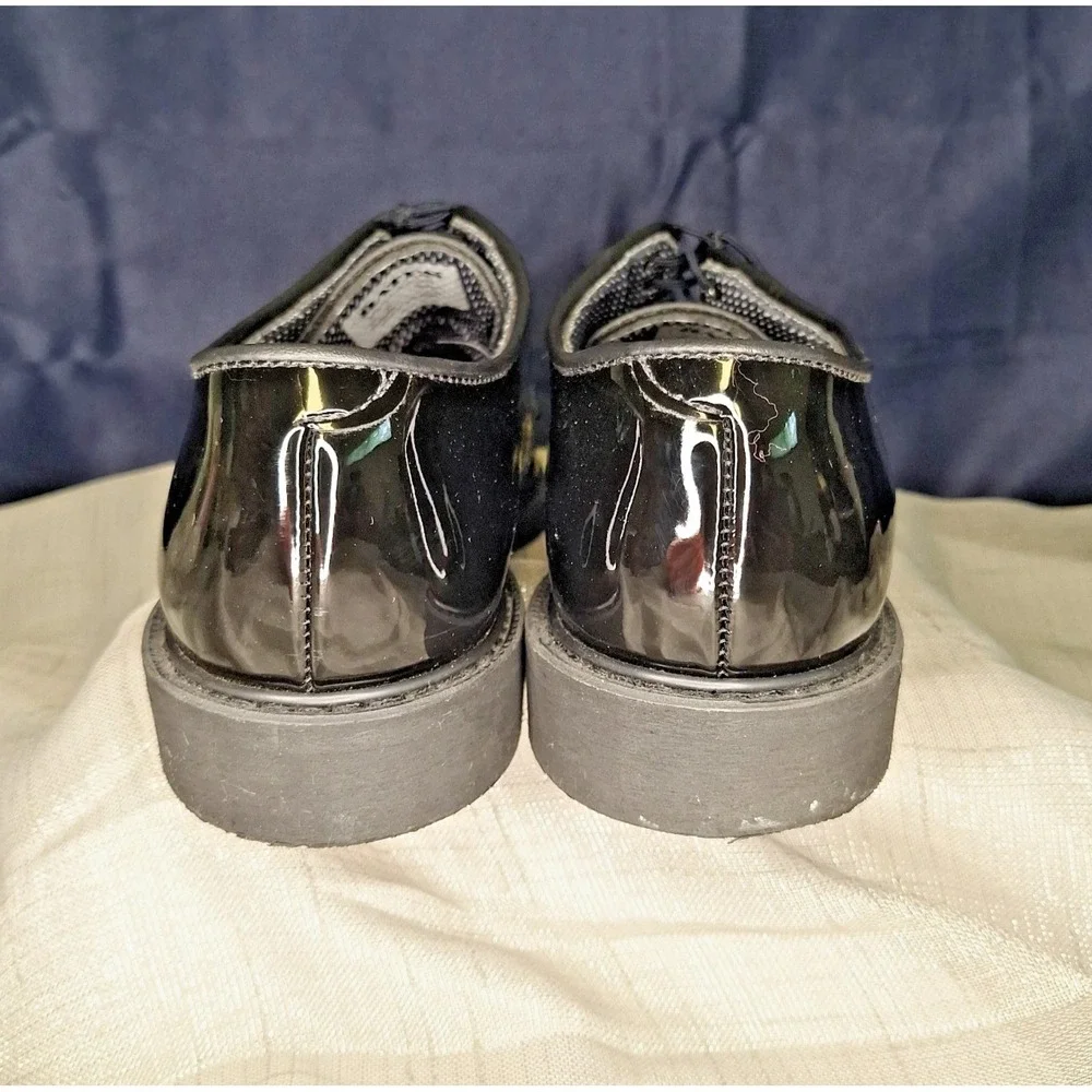 Bates Men's High Gloss Dress Black Shoes Oxford 10 D Patent Leather‎ Shine USA